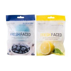 Revive Beauty Fresh Faced Blueberry & Lemon infused Facial Cleansing Sponges